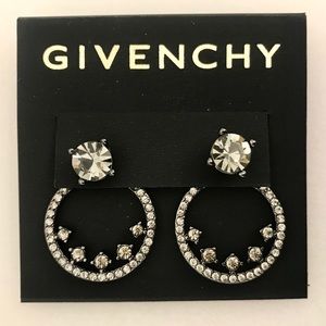 Givenchy Pave Floater Hoop Earrings